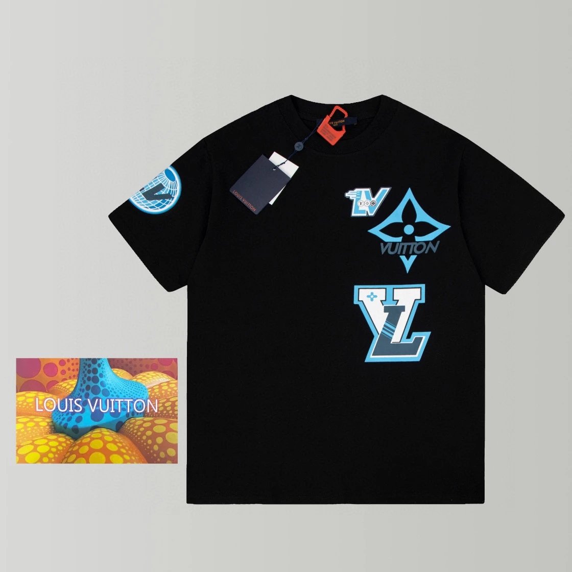 Louis Vuitton LV T-shirt Front Four-Leaf Flower Letter Pattern Print logo round Neck Short Sleeve25ss New Pure Cotton Unisex Style T T-shirt OS Loose Fit Base Shirt Half Sleeve T-Shirt Top Half Sleeve