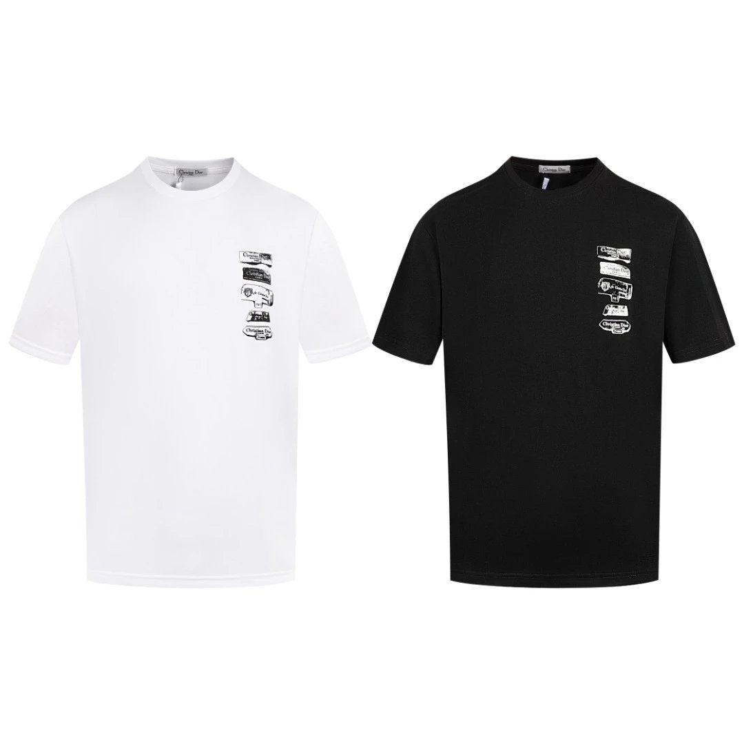 Dior T-shirt Chest Letter Print logo round Neck Short Sleeve25ss New Pure Cotton Unisex Style T T-shirt OS Loose Fit Base Shirt Half Sleeve T-Shirt Top Half Sleeve