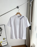 Burberry T-shirt Collar Letter Embroidery logo round Neck Short Sleeve25ss New Pure Cotton Unisex Style T Casual T-Shirt Base Layer Shirt OS Loose Fit Half Sleeve Top Plus Size
