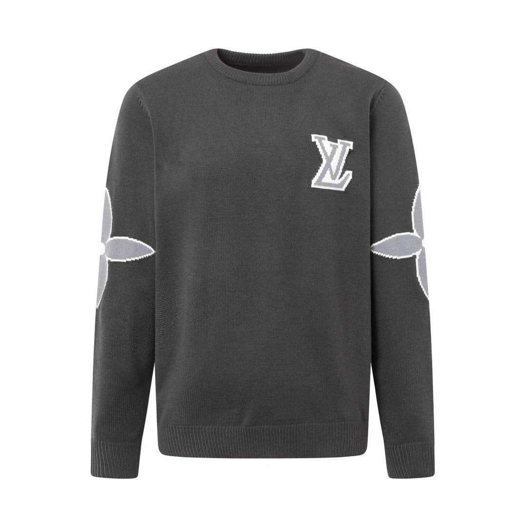 Louis Vuitton LV Sweater logo Jacquard Knit Crew Neck Sweater Long Sleeve Pullover Thickened Lazy Style OS Loose Fit Unisex Top Jacket Versatile Casual Wearable Inside and Outside