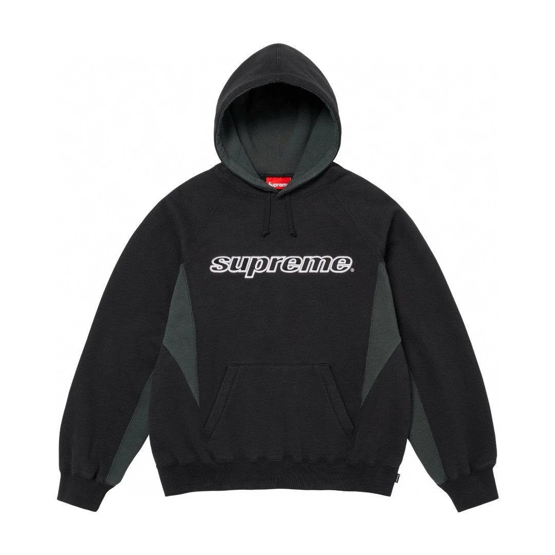 Supreme Hoodie Top Version24FW Color block embroidery LOGO Vintage Hoodie