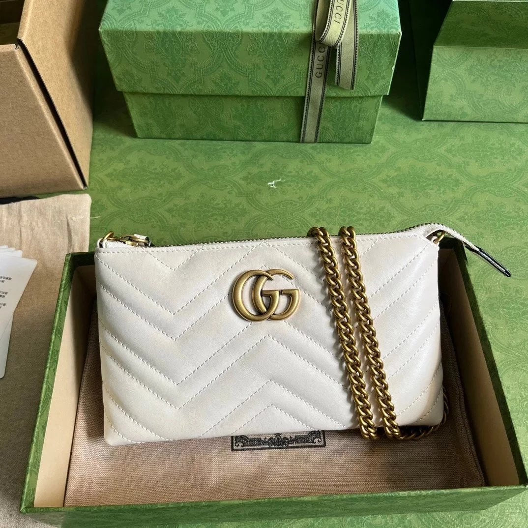 Gucci Women's Bag Top version 【**Original Factory】23New Marmont Series woc Chain Bag Card Bag Coin Purse Mobile Phone Bag Messenger Bag Shoulder Bag Summer Small Bag Ma Meng Bag443447