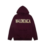 Balenciaga Hoodie Masking Yellow Tape logoG Hooded Sweatshirt Jacket for Men and Women, Sports Casual Style OS Loose fit versatile style