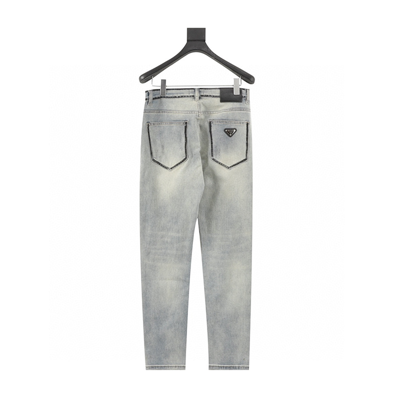 PRADA Jeans Back Sketch Triangle Mark Jeans for Men and Women