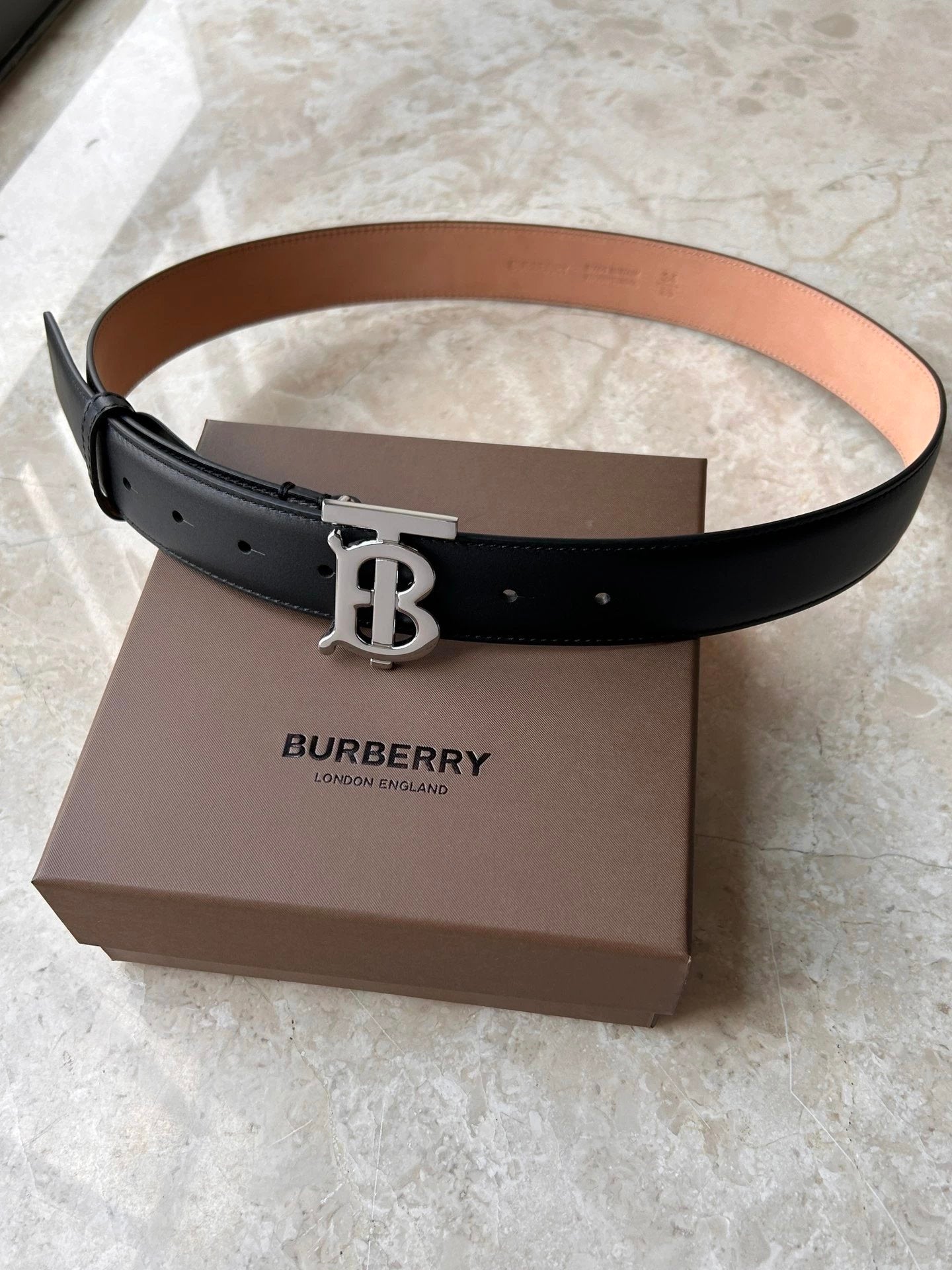 Burberry Belt Top version 【Original Custom】Original New Men's Leather Belt Width3.5cm Double-Sided Imported First Layer Calfskin Full Grain Leather Genuine Goods Quality Original Letter Rotating Buckle Counter Full Set Gift Box Packaging B Home Belt