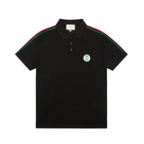 Gucci T-shirt 1921Series Chest logo Embroidery POLO Short Sleeve Shirt with Turn-down Collar for Men and Women, Summer Half Sleeve OS Loose T Business Casual Half Sleeve Shirt Plus Size T-Shirt