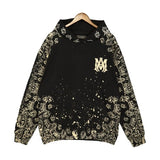 Amiri Hoodie Fashion Brand Sweater Paint-Splashing Style Graffiti Embroidered Hoodie Couple Coat