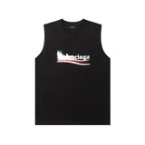 Balenciaga T-shirt Chest Letter Cola Pattern Print logo Sleeveless Short Sleeve Sleeveless Vest25ss New pure cotton T T-shirt OS Loose Style Men's and Women's Same Bottoming Shirt Top Half-Sleeve T-shirt