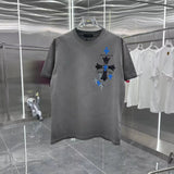 Chrome Hearts T-shirt Chest Print logo round Neck Short Sleeve25ss New Pure Cotton Unisex Style T T-shirt OS Loose Fit Base Shirt Half Sleeve T-Shirt Top Half Sleeve