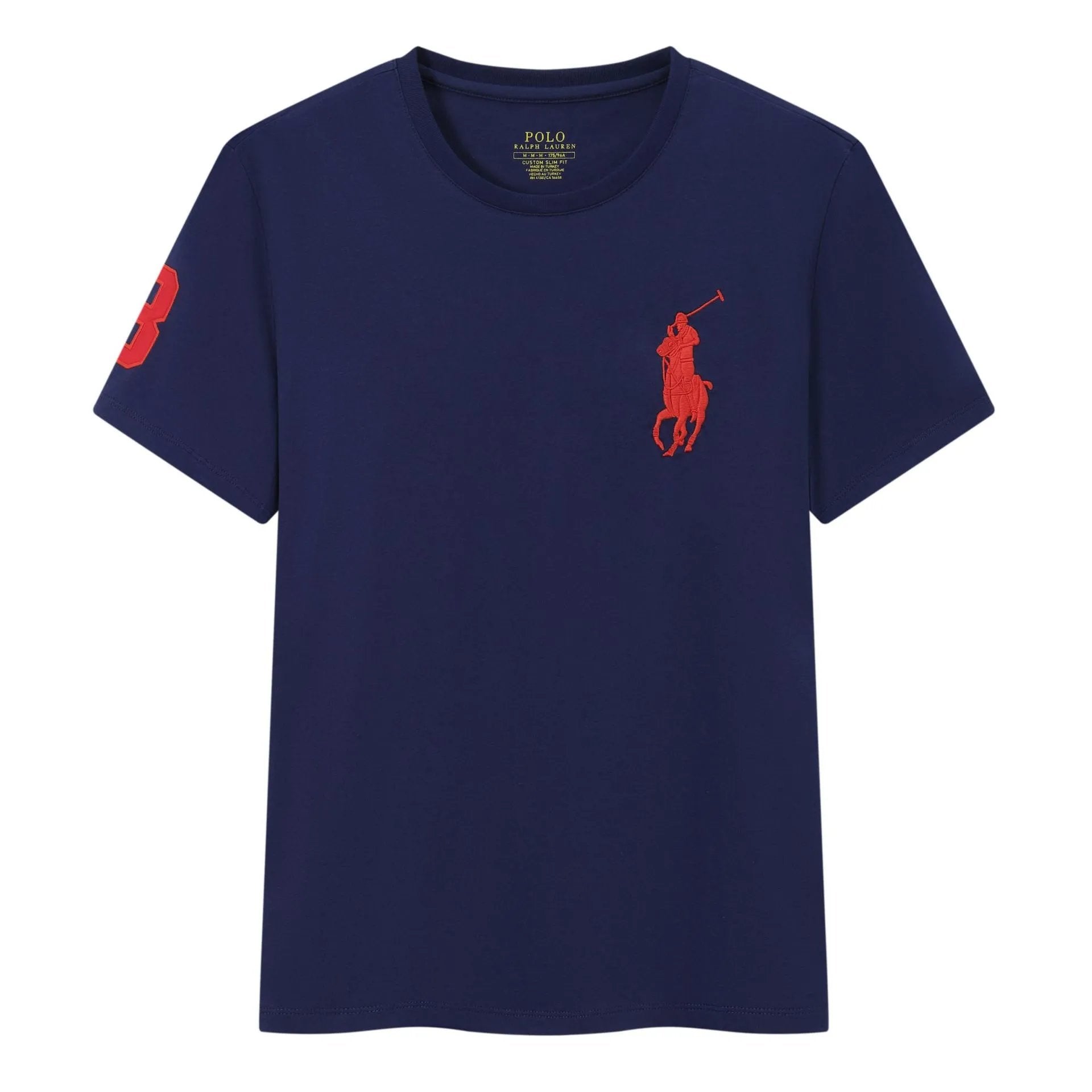 Ralph Lauren T-shirt D77Summer New Cotton round Neck Short Sleeve Men T T-shirt Solid Color Casual Fashion Half Sleeve Bottoming Shirt-CY