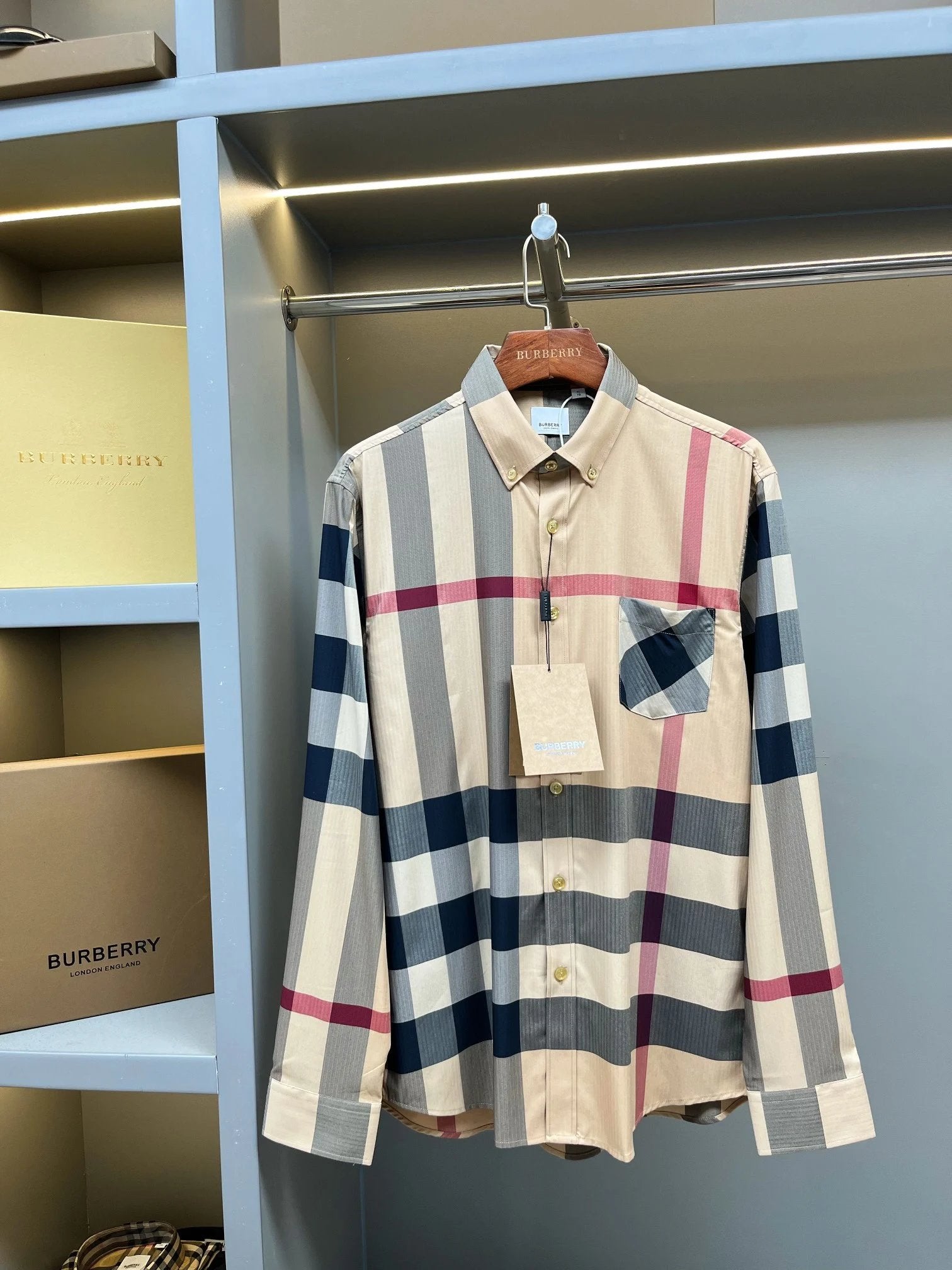 Burberry Shirt Classic Plaid Unisex Village Shirt Casual Versatile