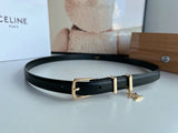 Celine Belt Top version Goods Belt Belt Female Arc De Triomphe Belt Arc De Triomphe Belt Black Retro Hair Style Belt Bright Gold Head Belt Belt Double-Sided Belt Women's Belt Women's Belt Belt Women's Belt1.8Belt Women's Belt Belt