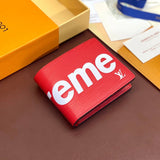 Louis Vuitton LV Wallets/Clutches Top version 【Original Leather】Men's and Women's Wallet Full Series M67541M67542M67543M67544M67548supreme Series Water Ripple Leather Silk Screen Wallet Card Holder the Suit Wallet Long Wallet Handbag