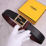 FENDI Belt Top version High Quality Double-Sided Head Layer Cowhide with Pure Copper Solid Buckle Belt Men's Fashion All-Match Genuine Leather f Home Belt Clothes Accessories Width3.8cm