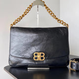 Balenciaga Bag Top version 【Counter Original】23fall的BBsoft Original Imported Calfskin Chain Bag Shoulder Underarm Messenger Bag Fashion Leisure Commute Women's Bag