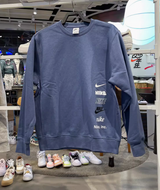Nike Men's Crew Neck Pullover Autumn and Winter Fleece-lined String Label Sports Leisure Warm Sweater DX0782-010