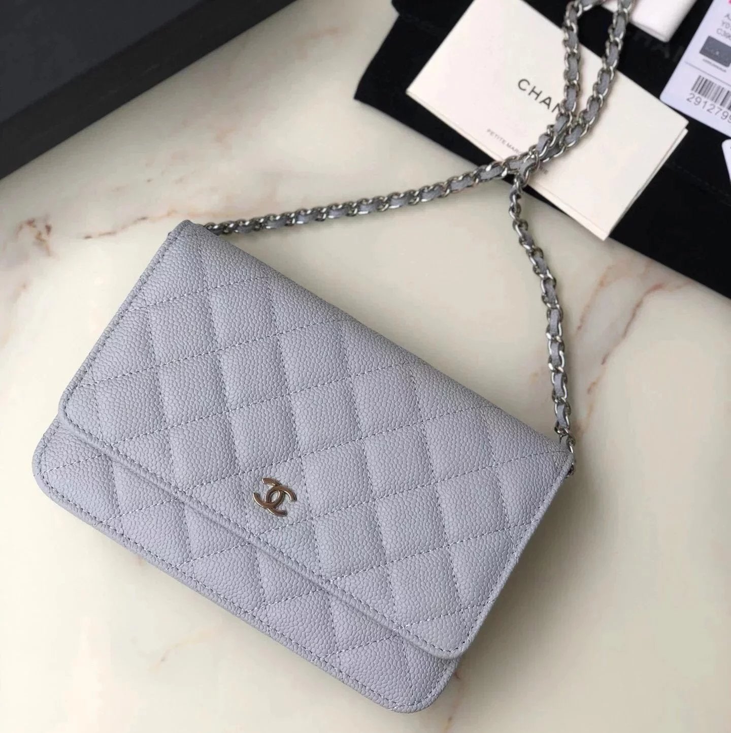 Chanel Women's Bag Top version 【**Original Leather】woc Latest Version Suction Clasp WOC Original Caviar Cowhide Sheepskin Chain Bag Flap Bag Flap Bag Diamond Pattern Bag Fortune Bag WOC Fighter in