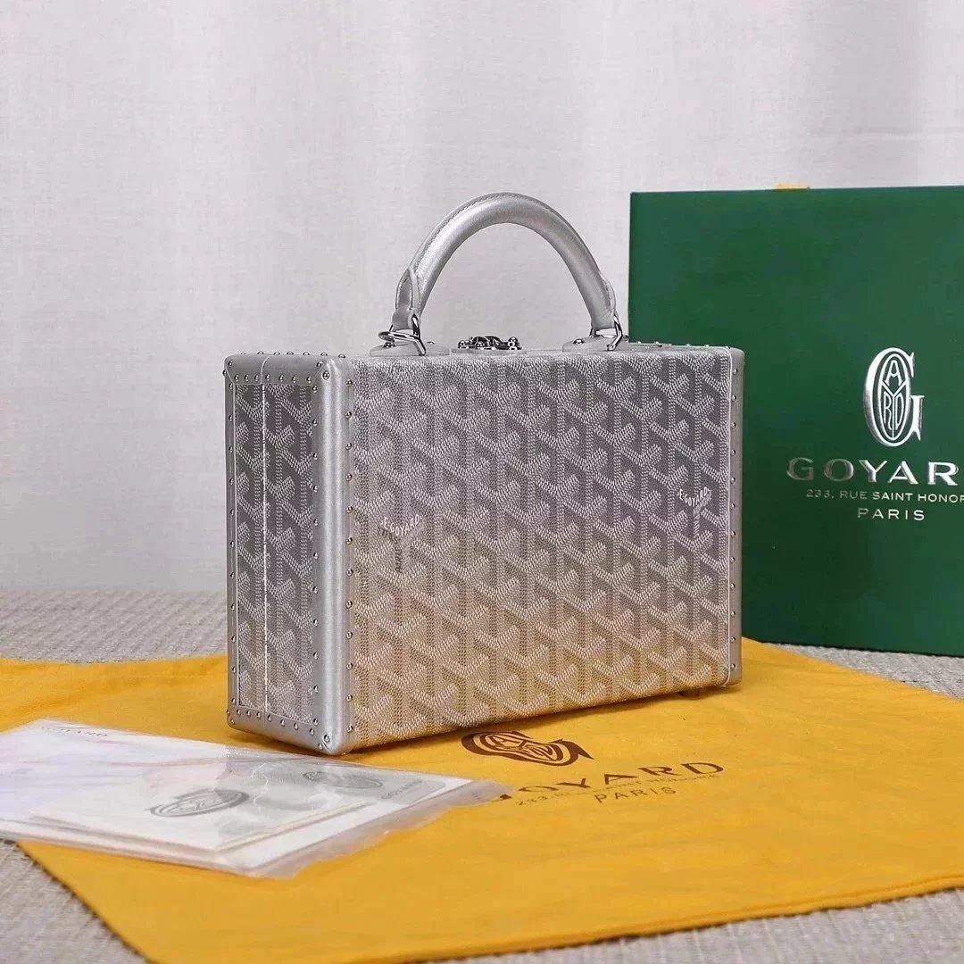 Goyard Bag Top version New Arrival|Beech Made by Artisans gegina Hard Bags Elegant De Box Bag Unisex Shoulder Crossbody Handbag Men's and Women's Bags