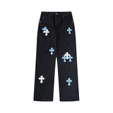 Chrome Hearts Jeans Chengdu City Exclusive Jeans Autumn and Winter New Men's and Women's Same Long Pants Loose Casual Wide Leg High Waist