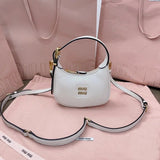 Miu Miu Bag Top version New Model Style hobo Bag Imported Calfskin Glossy Leather Handbag Mini Handbag Shoulder Bag Messenger Bag Women's Bag5BC161
