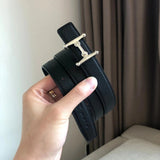 Hermes Belt Top version Women's Thin Belt Double-Sided Imported First Layer Calfskin Double-Sided Letters h Buckle Belt Skirt Shaped Accessory Women's Belt2.5Centimeter Wide