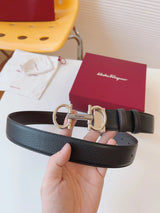 Ferragamo Belt Top version 【Full Package】Belt Width for Men and Women3.5cm with Chip nfc Anti-Counterfeiting Quality Counter Full Set Packaging Italian Double-Sided Cowhide Matching Boutique Brass Buckle Long and Short Belt Pants Belt