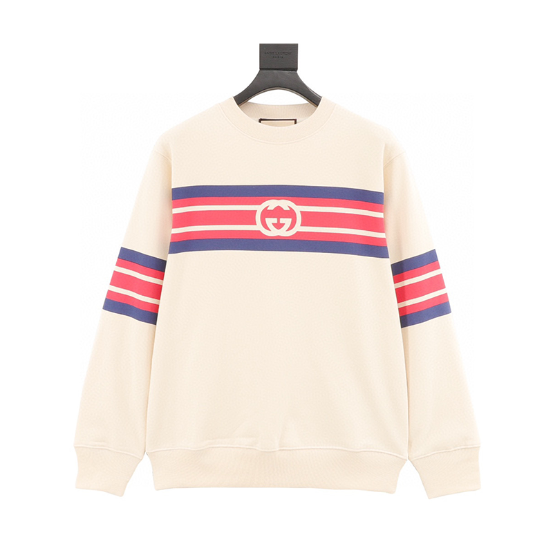 Gucci Hoodie Classic Color-Striped Printing Sweater for Men and Women