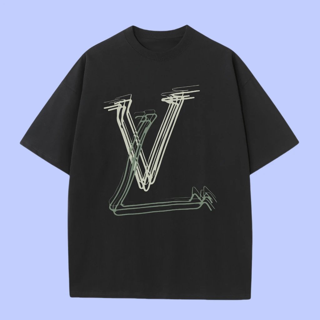 Louis Vuitton LV T-shirt Chest Line Brand Print logo round Neck Short Sleeve25ss New Pure Cotton Unisex Style T T-shirt OS Loose Fit Base Shirt Top Half Sleeve T-Shirt