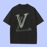 Louis Vuitton LV T-shirt Chest Line Brand Print logo round Neck Short Sleeve25ss New Pure Cotton Unisex Style T T-shirt OS Loose Fit Base Shirt Top Half Sleeve T-Shirt