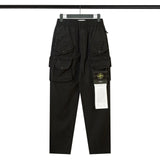 Stone Island Overalls STON Stone Compass Badge Patch Casual Pants European and American Mechanical Style Jogger Pants Workwear Ankle-Tied Trousers Island