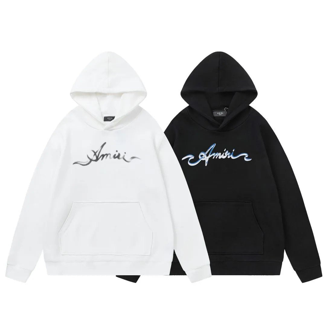 Amiri Hoodie 2024Autumn and Winter New Letters logo Pattern Printed Hoodie Same Style for Men and Women