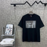 Balmain T-shirt Chest Patchwork Letter Print logo round Neck Short Sleeve25ss New Pure Cotton Unisex Style T T-shirt OS Loose Fit Base Shirt Top Half Sleeve T-Shirt