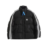 Balenciaga Down Jacket Collaboration Runway Style Three-Bar Cocoon Cotton Jacket Casual Loose Versatile Thickened Warm Bread Jacket os Unisex Style24ss New Winter Products