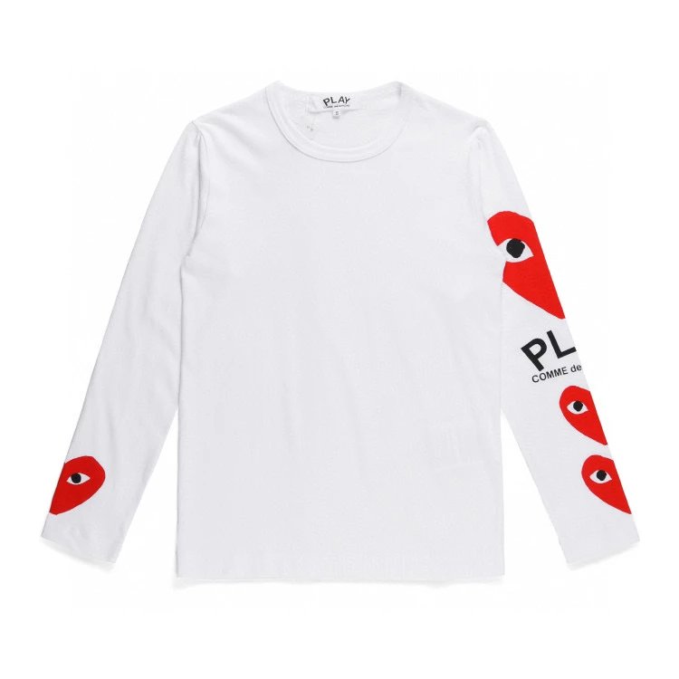 Rei Kawakubo Hoodie Top Version Classic Love Red Heart Black White round Neck Long Sleeve T T-shirt for Men and Women