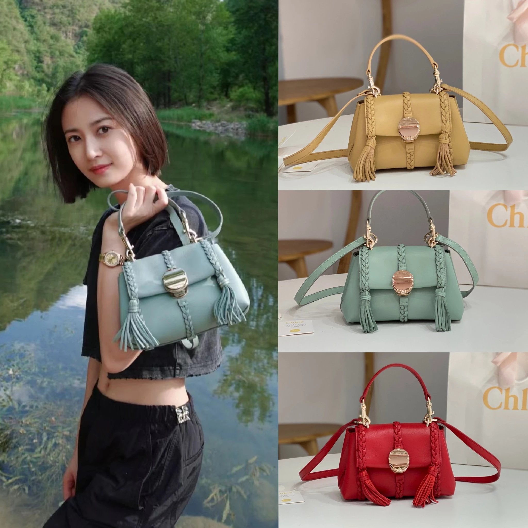 Chloe Bag Top version 【Original Leather】Penelope Gold Coin Bag Milled Cowhide Leather Foreskin Same Style as Gao Yuanyuan's Hot Sale Gold Coin Bag Coin Bag Handbag Portable Travel Bag Box Bag