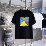 PRADA T-shirt Chest Patchwork Pattern Print logo round Neck Short Sleeve25ss New Pure Cotton Unisex Style T T-shirt OS Loose Fit Base Shirt Half Sleeve T-Shirt Top Half Sleeve