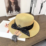 Alo Yoga Hat Bow logo Fisherman Hat Straw Hat Casual Sun Protection UV Protection Plain Face Covering Sunshade Outdoor Versatile Flat Top Bucket Hat
