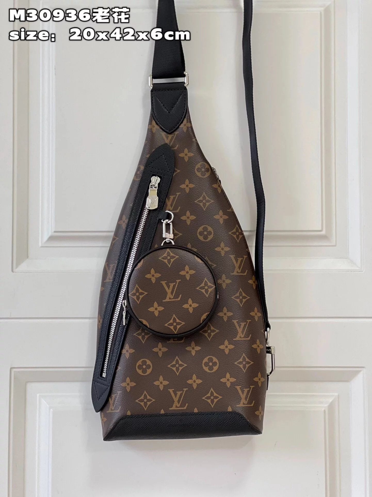 Louis Vuitton LV Backpack Top version M309362023New Men's Bags Two-in-One Black Flower DUO Shoulder Messenger Bag Chest Bag Waist Bag Men's Fashion Bags