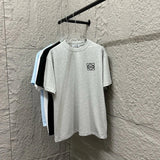 LOEWE T-shirt Chest Emblem Embroidery logo round Neck Short Sleeve25ss New Pure Cotton Unisex Style T Casual T-Shirt Base Layer Shirt OS Loose Fit Half Sleeve Top Plus Size