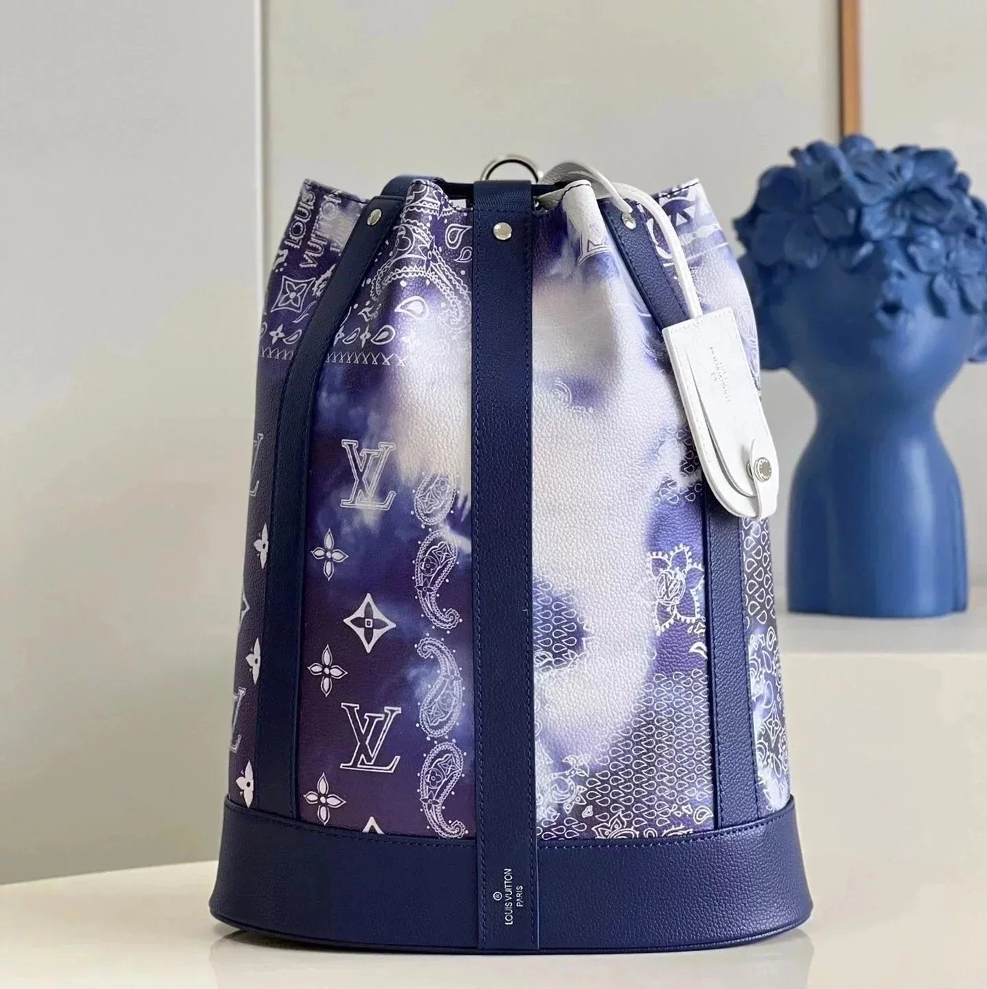 Louis Vuitton LV Women's Bag Top version 【New Arrivals】Japan First2022New Nigo2RANDONéE Limited to Men's and Women's Bags Unisex Sacmarin Bucket Bag M45968Flower Pattern Bucket Bag