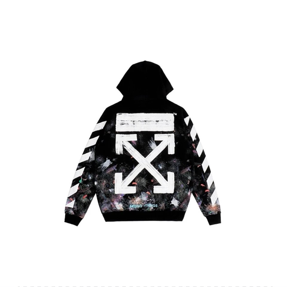 OFF -White Jackets Top Version Zipper Cardigan Outerwear Counter Same Style Heavy New Casual Hooded Sweater All-Matching Loose Hoodie Trendy Pure Cotton