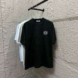 LOEWE T-shirt Chest Emblem Embroidery logo round Neck Short Sleeve25ss New Pure Cotton Unisex Style T Casual T-Shirt Base Layer Shirt OS Loose Fit Half Sleeve Top Plus Size