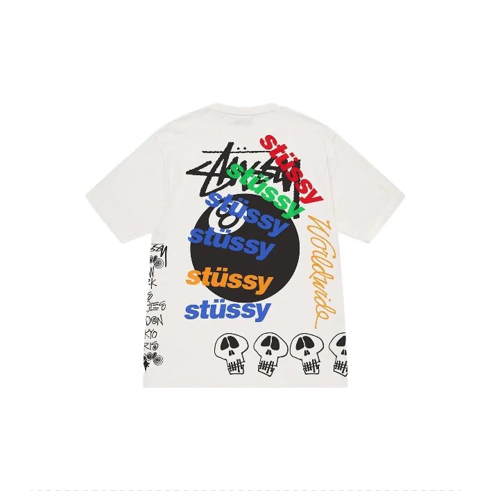 Stussy T-shirt Top Version Fashion Brand Plush Dice Summer Men's and Women's Same Style Short Sleeve T T-shirt