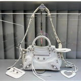 Balenciaga Bag Top version 【High Version Surrogate Shopping】2022New Latest Neocagole Motorcycle Bag Oil Wax Leather Genuine Leather Bag Backpack Shoulder Bag Crossbody Bag Rivet Diamond Motorcycle Bag Handbag Tote Bag