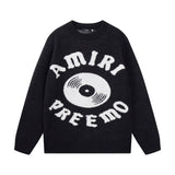 Amiri Sweater Classic logo Embroidered Jacquard Seahorse Wool Sweater Pullover Crew Neck Knitwear os Thickened Warm Loose Casual Knit Sweater Unisex Inner Layer24ss Autumn and Winter New Products