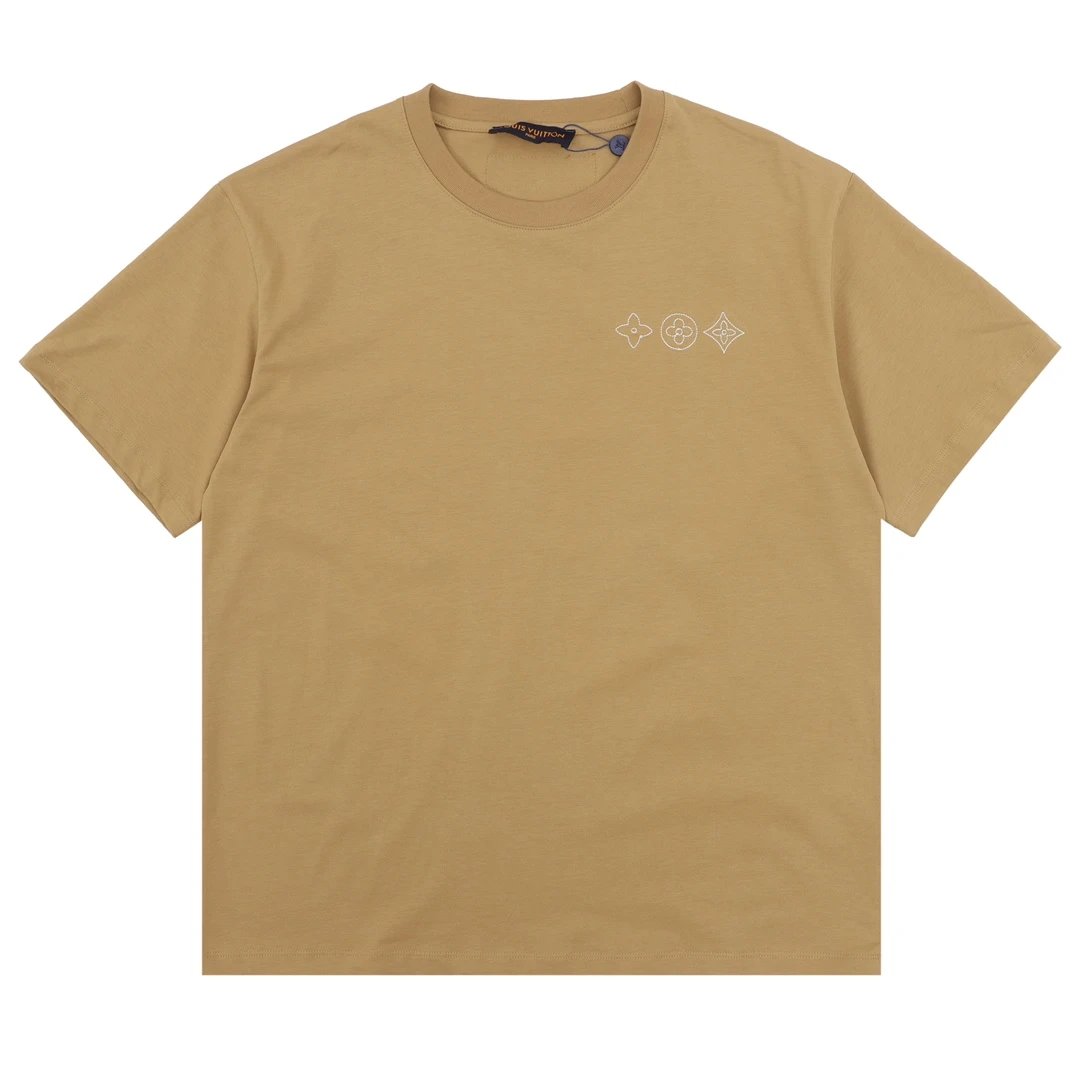 Louis Vuitton LV T-shirt Front and back letter logo embroidery logo round Neck Short Sleeve25ss New Pure Cotton Unisex Style T T-shirt OS Loose Fit Base Shirt Half Sleeve T-Shirt Top Half Sleeve