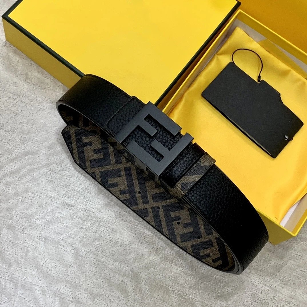 FENDI Belt Light Luxury Men's Fashion Classic Double Ring Belt