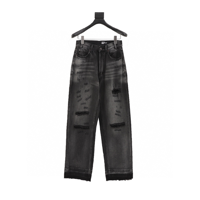 Celine Jeans Niu Wang Destroyed Jeans for Men and Women