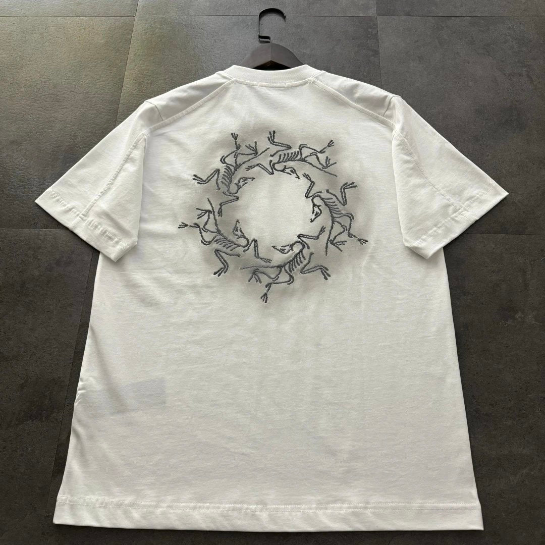 Arc'teryx T-shirt Round Frame Embroidery on the Back logo round Neck Short Sleeve25ss New Pure Cotton Unisex Style T T-shirt OS Loose Fit Base Shirt Top Half Sleeve T-Shirt