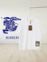 Burberry T-shirt Micro Label Patch Identification logo round Neck Short Sleeve25ss New Pure Cotton Unisex Style T Casual T-Shirt Base Layer Shirt OS Loose design